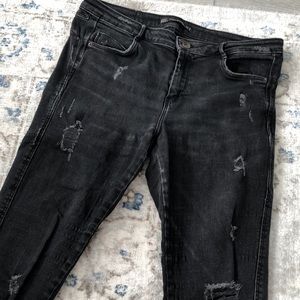 Distressed Black Zara Skinny Jeans